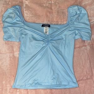 Light blue crop top